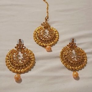 3piece earing and mangtika set